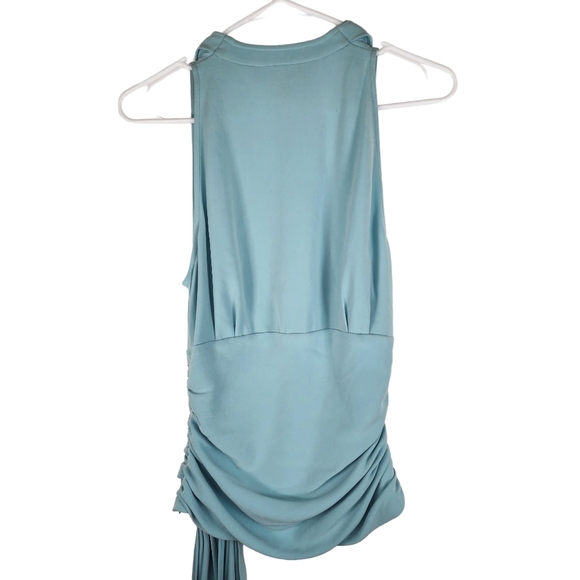 ST. JOHN Womens 6 V Neck Sleeveless Rouched Tie Side Formal Classy Blouse Top - Picture 5 of 7